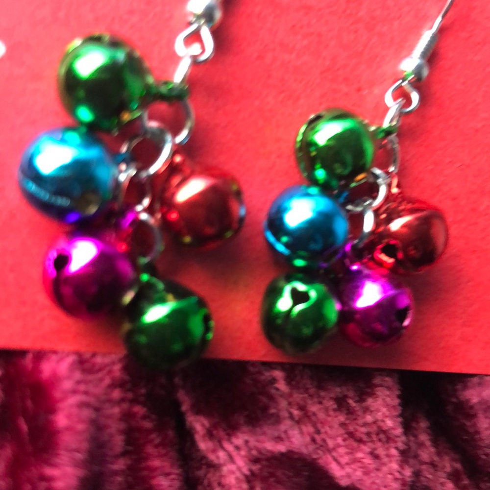 2/$13 Rainbow Shiny Bells Earrings - Picture 2 of 7